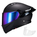 Modular Motorcycle Helmet Dual Visor Flip Up Full Face Matte Black XXL G89196