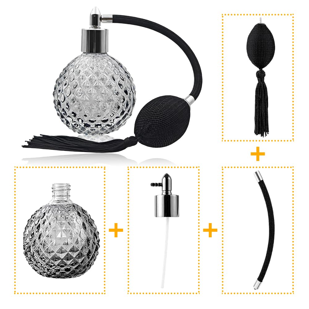 80ml Refillable Black Glass Perfume Atomizer Bottle X21878