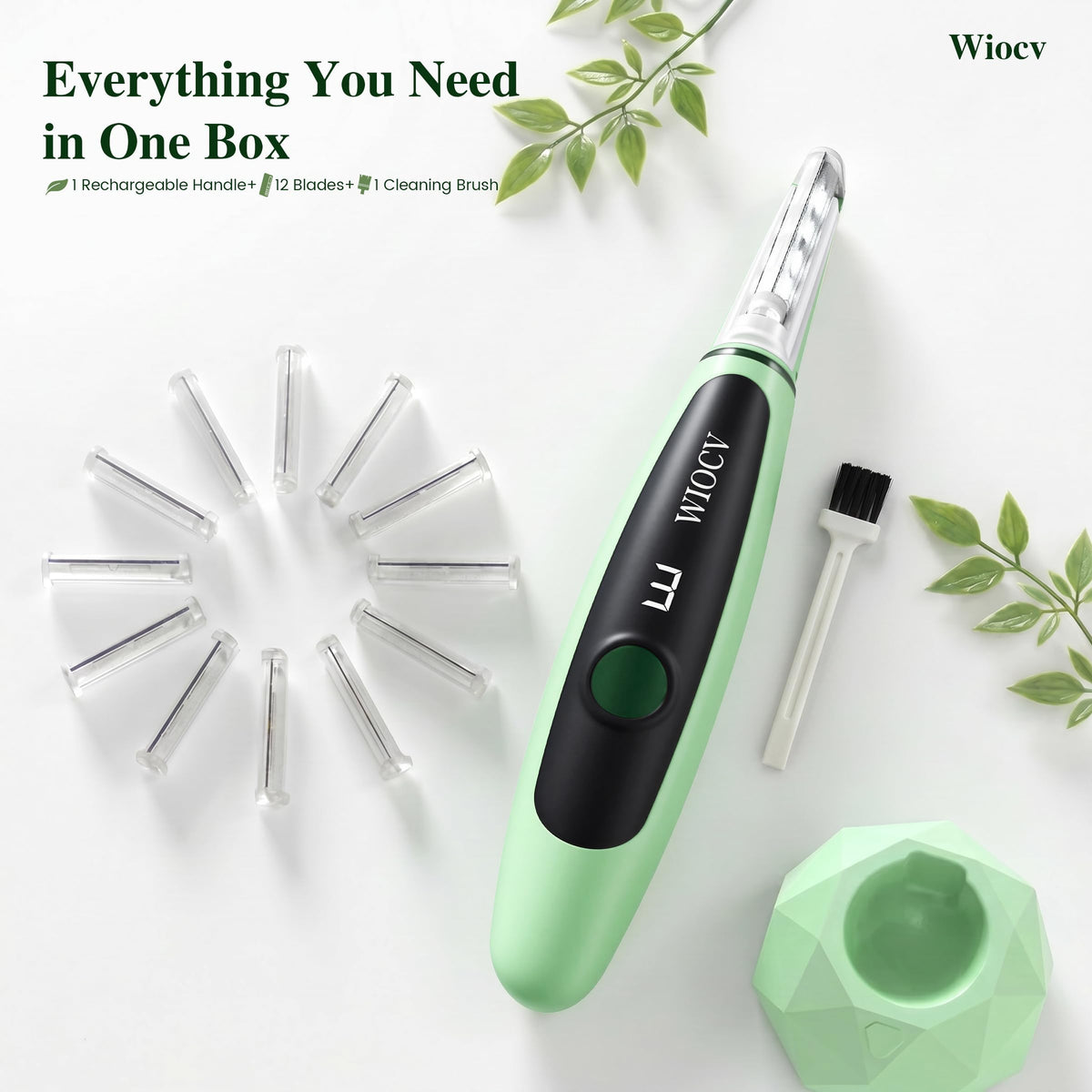 Green Electric Facial Razor G228298