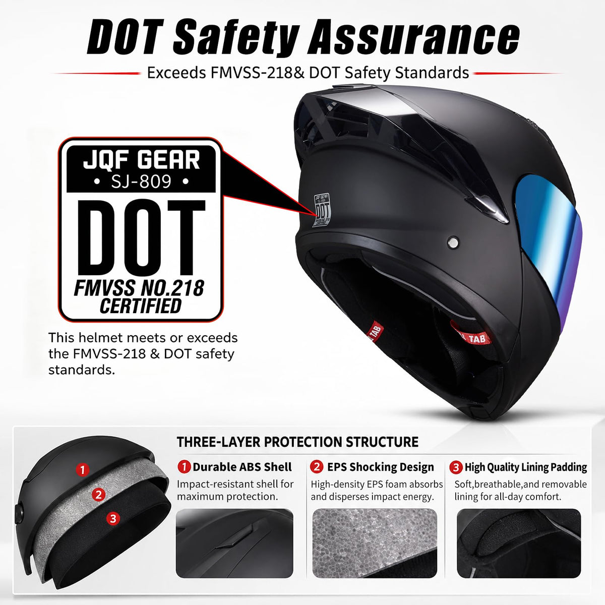 Modular Motorcycle Helmet Dual Visor Flip Up Full Face Matte Black XXL G89196