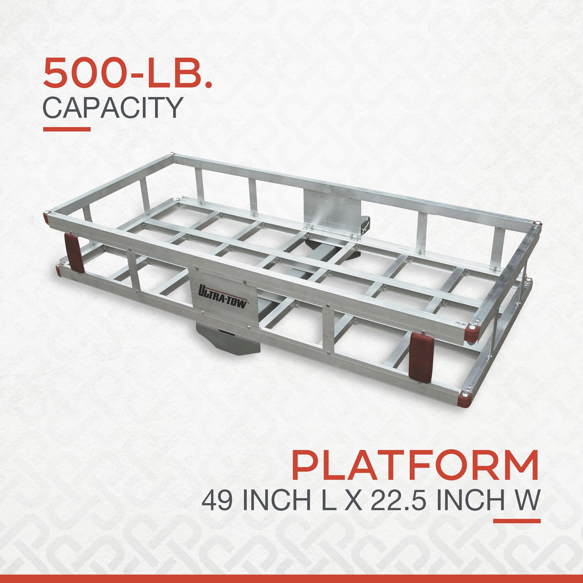 Aluminum Hitch Cargo Carrier 500-Lb Capacity Silver U8049