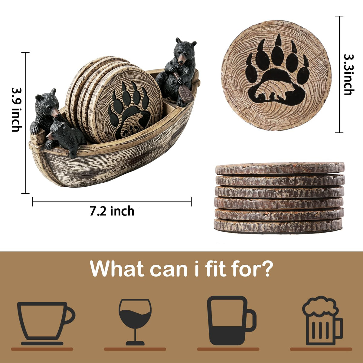 6 Non-Slip Bar Coasters W651639