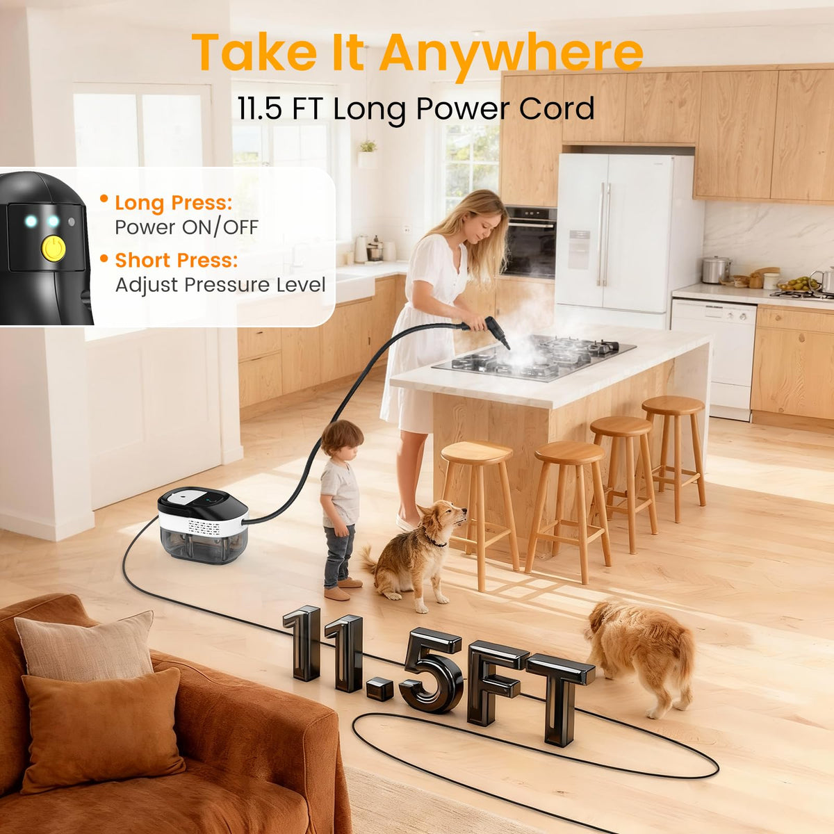 1600ML Handheld Steam Cleaner V39483