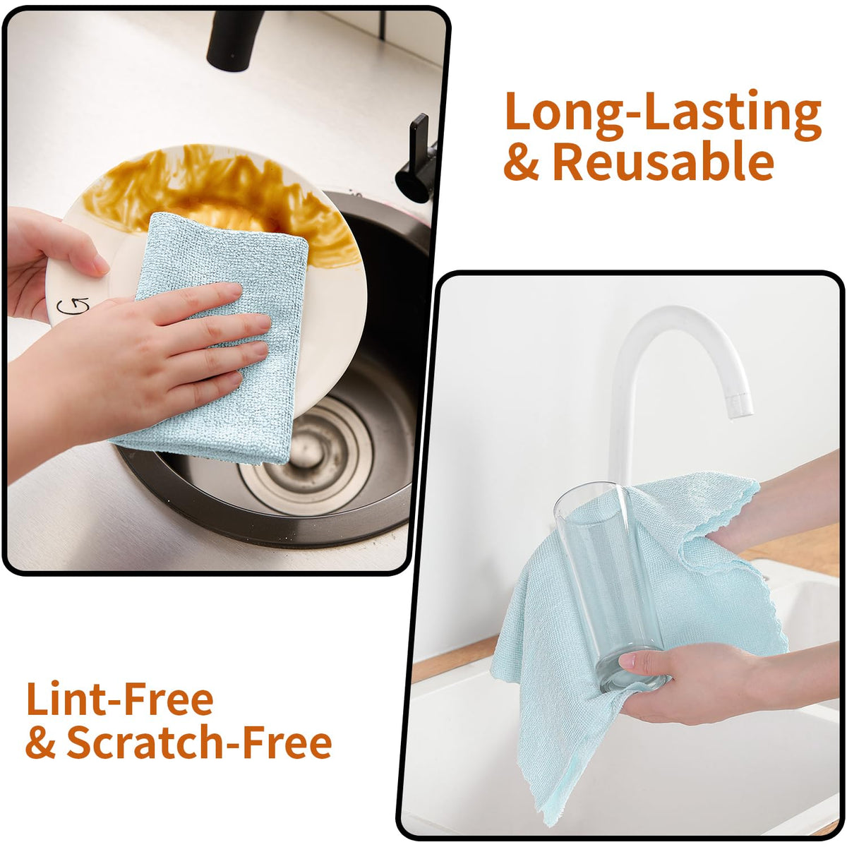 80 Pack Microfiber Cleaning Cloth Roll Blue X55628