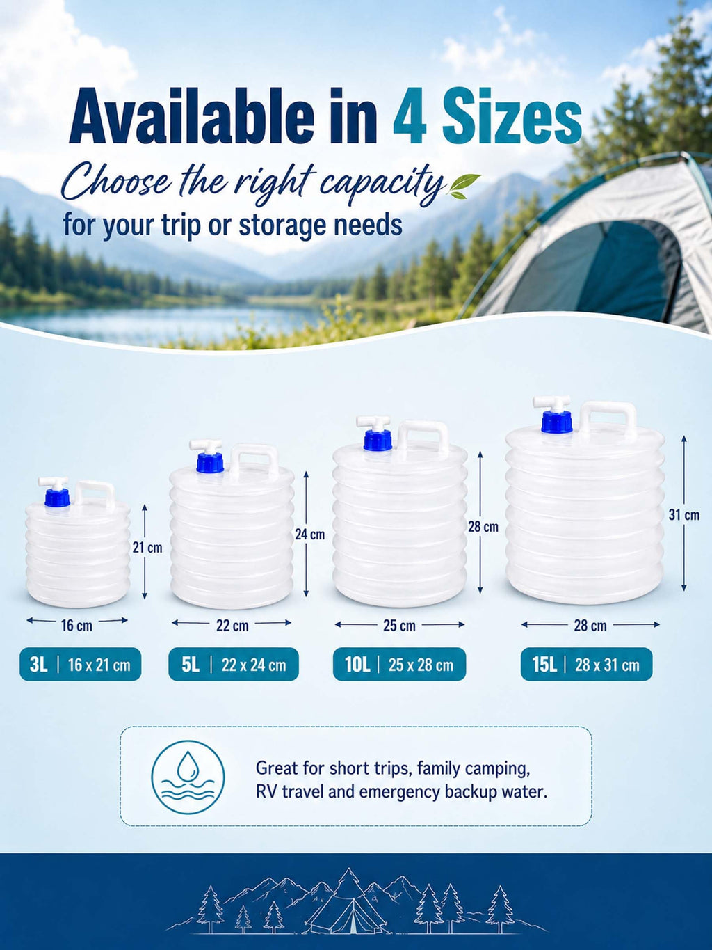 Collapsible 10L Water Container with Spigot R88467