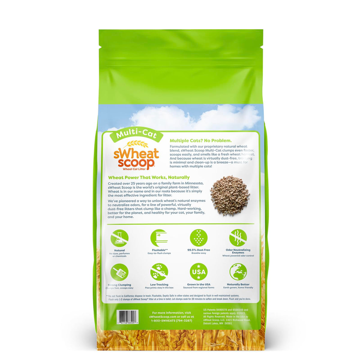 Natural Wheat Multi-Cat Litter, 25 Pound Bag J30278