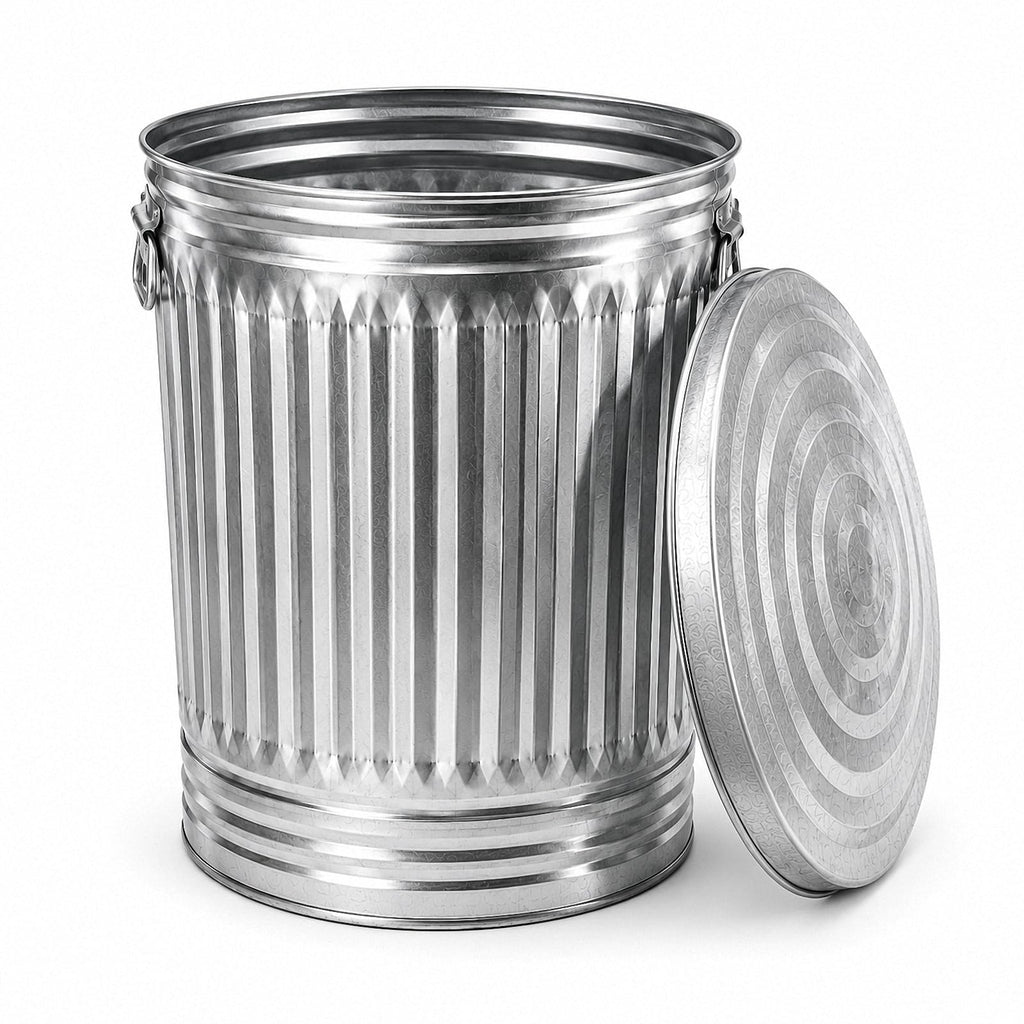 Galvanized Steel Trash Can with Locking Lid K48684
