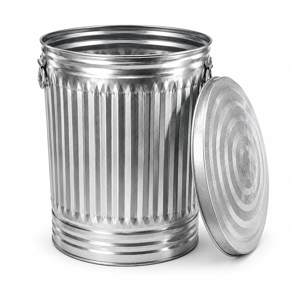 Galvanized Steel Trash Can with Locking Lid K48684