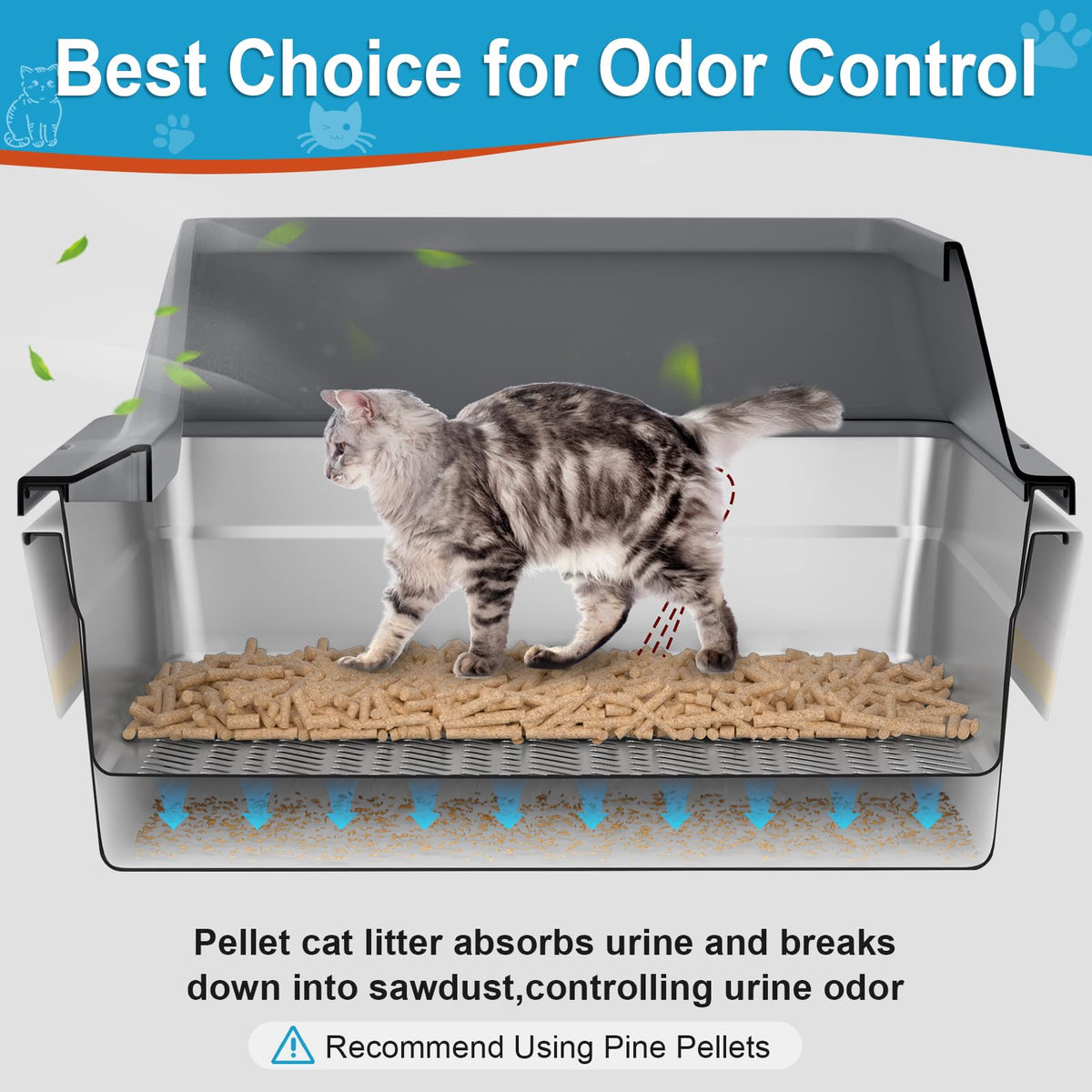 XXXL Stainless Steel Sifting Litter Box with Lid Q161