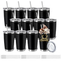 12 Pieces Insulated Stainless Steel Tumbler with Lid and Straw A636