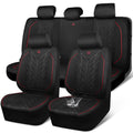 Waterproof Neoprene Car Seat Covers Full Set 5 Seats Black Red D347