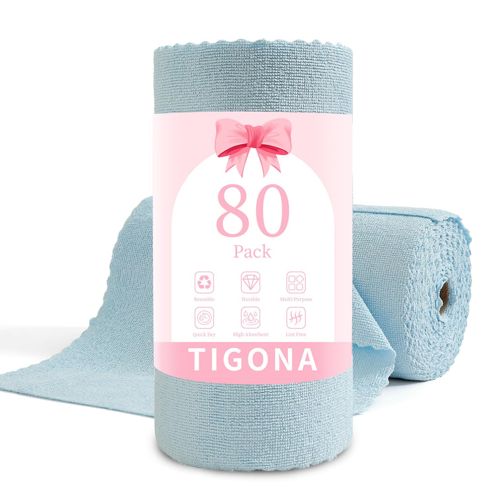 80 Pack Microfiber Cleaning Cloth Roll Blue X55628
