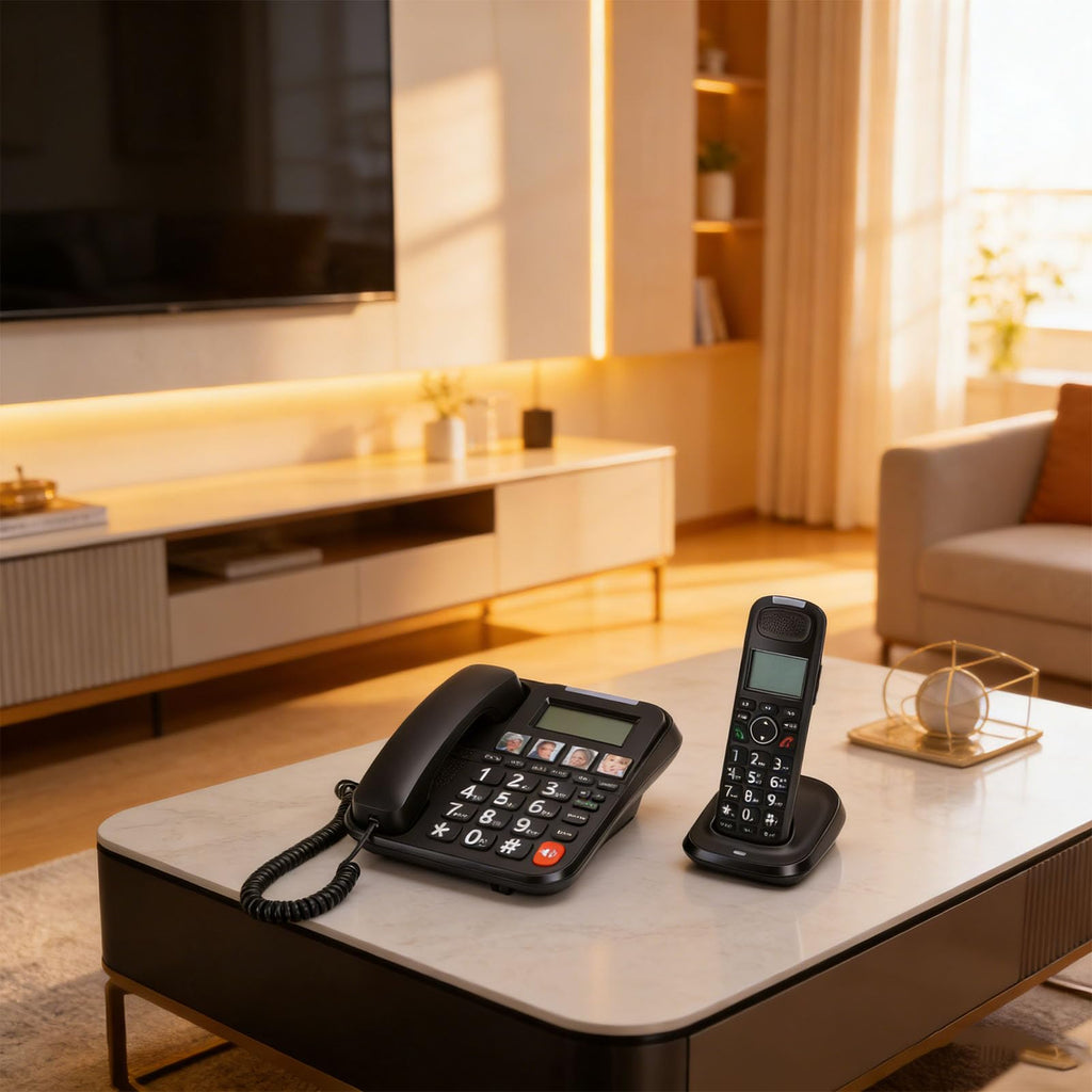 Expandable Corded/Cordless Phone System with Big Buttons T82904