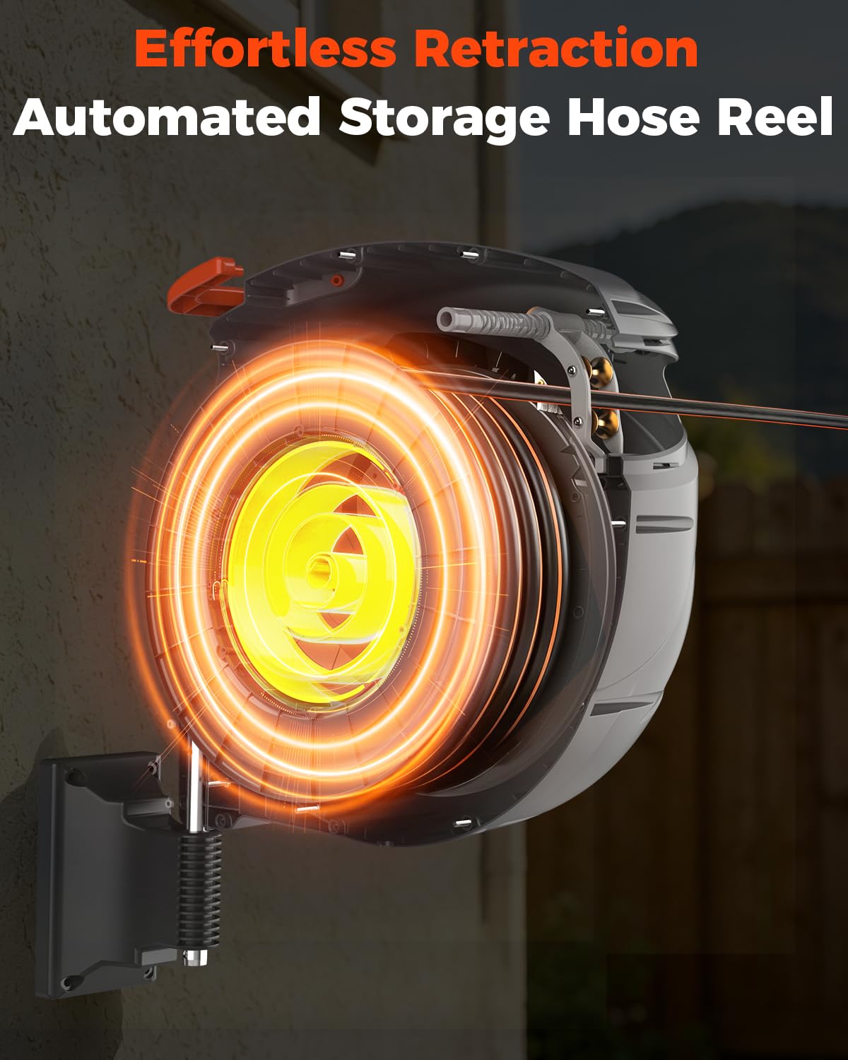 Retractable Garden Hose Reel 100 ft 1/2 Inch with 3-Layer PVC Hose T431