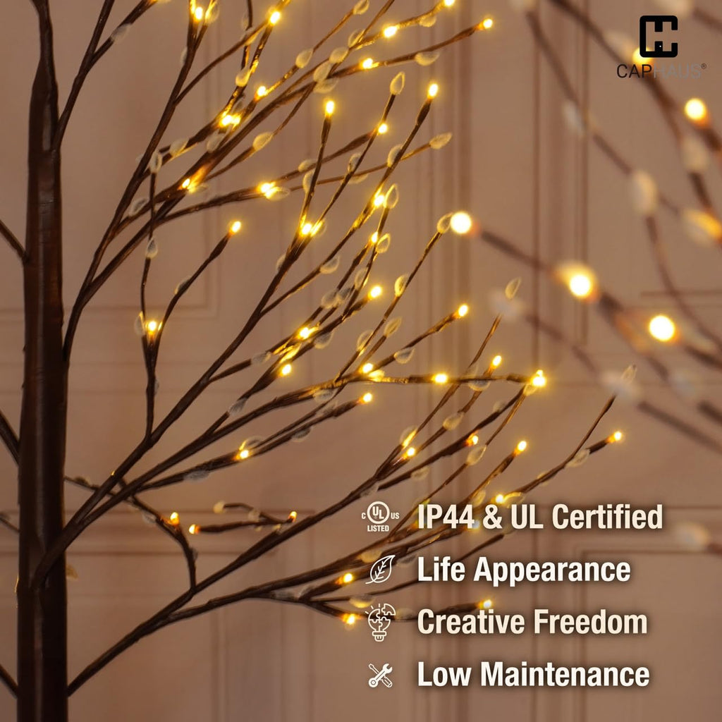 8 Ft Lighted Willow Twig Tree with 240 Warm White LED Lights J482