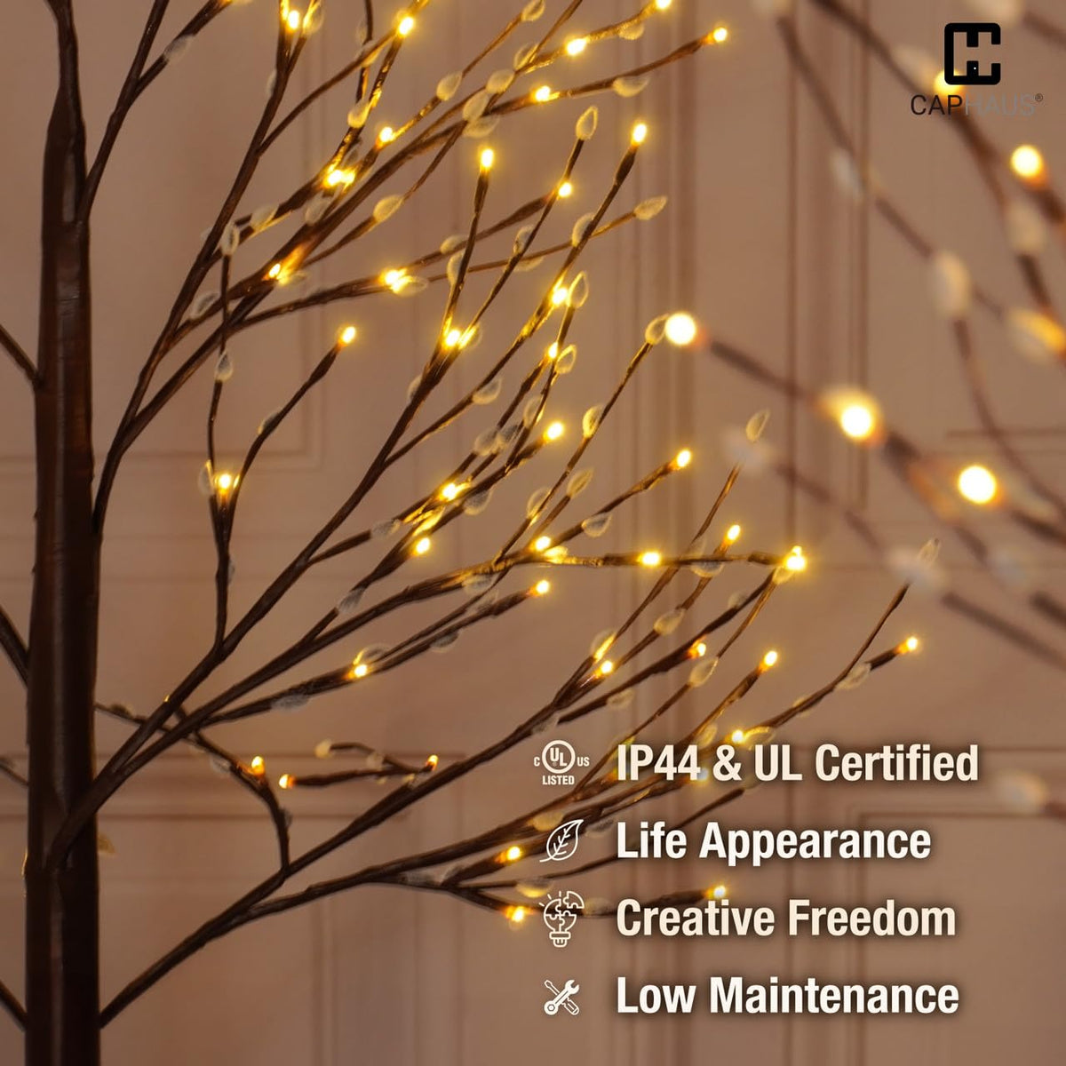 8 Ft Lighted Willow Twig Tree with 240 Warm White LED Lights J482