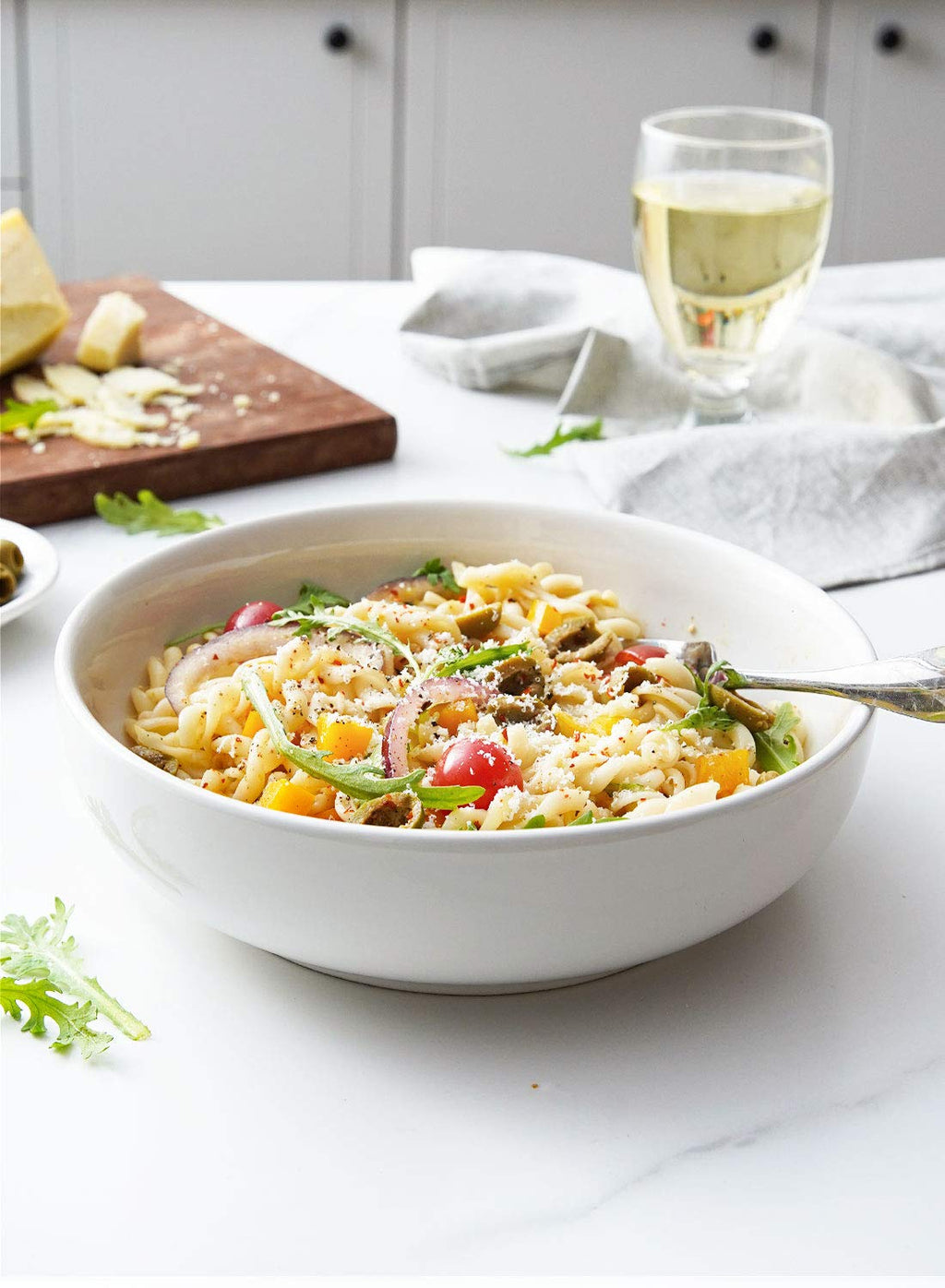 45 oz White Pasta Bowls Set of 4 V194