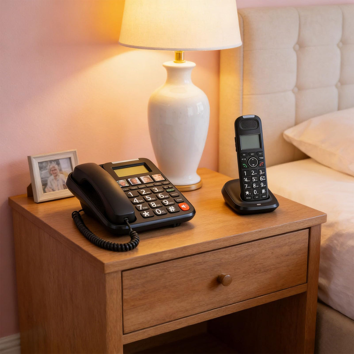 Expandable Corded/Cordless Phone System with Big Buttons T82904