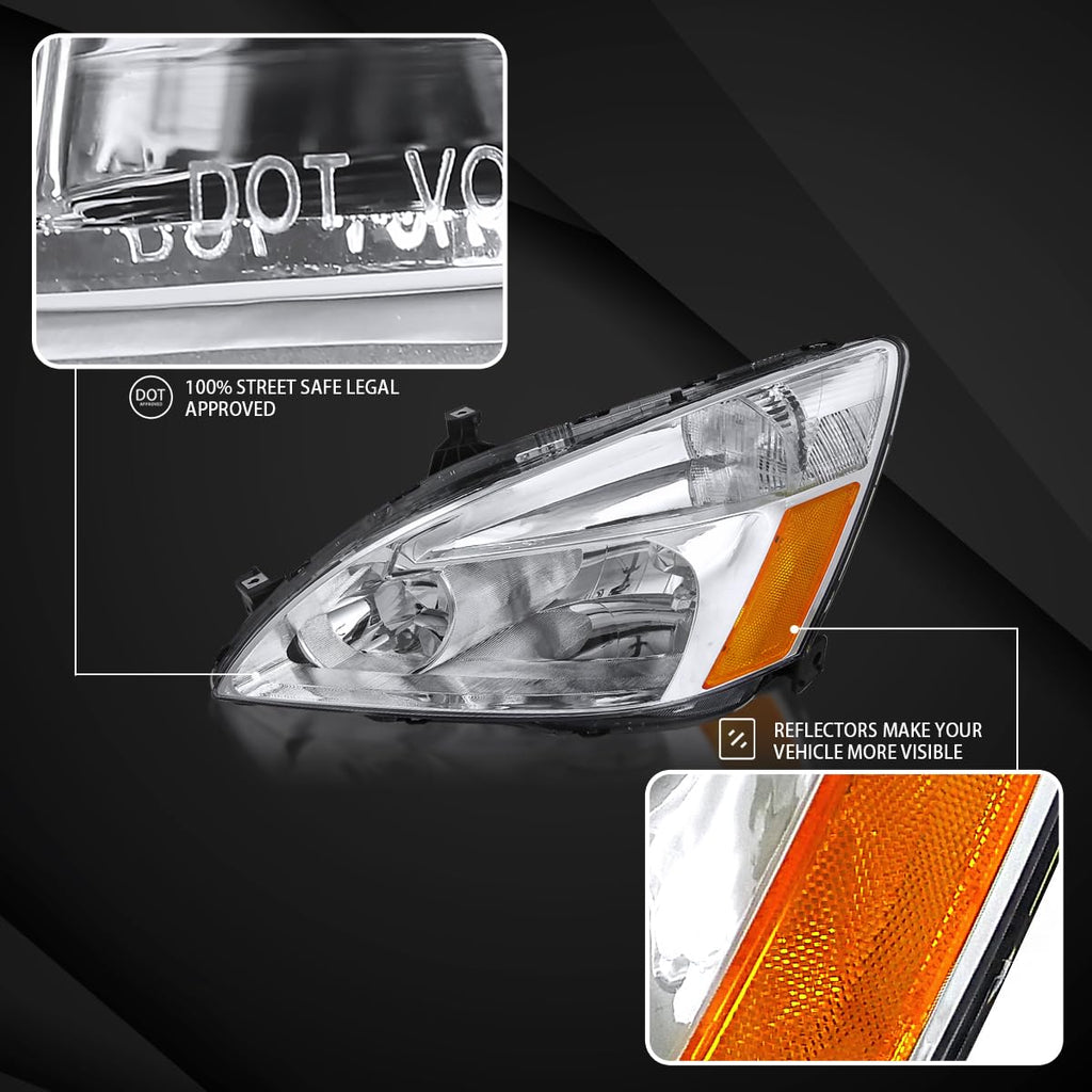 Chrome Left+Right Headlights D5861