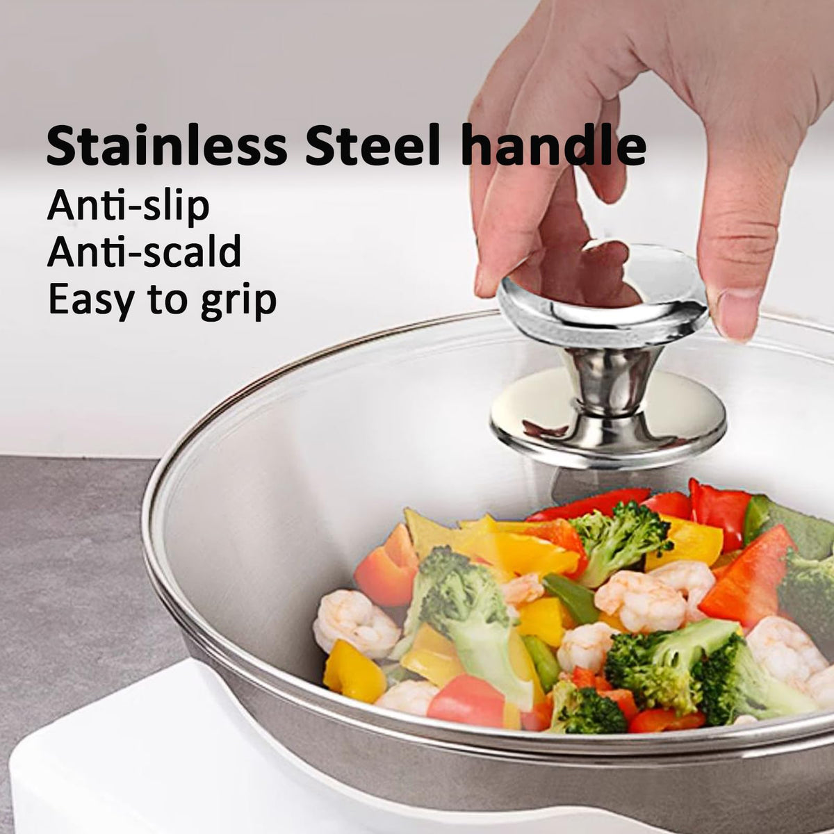 Clear Tempered Glass Lids with Steam Vent Y89159