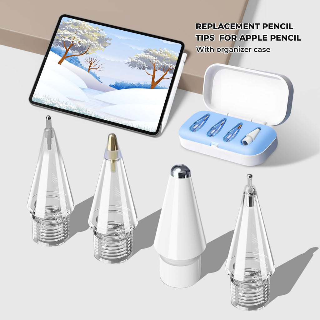 4 Pack Blue Replacement Pencil Tips with Storage Box B6595