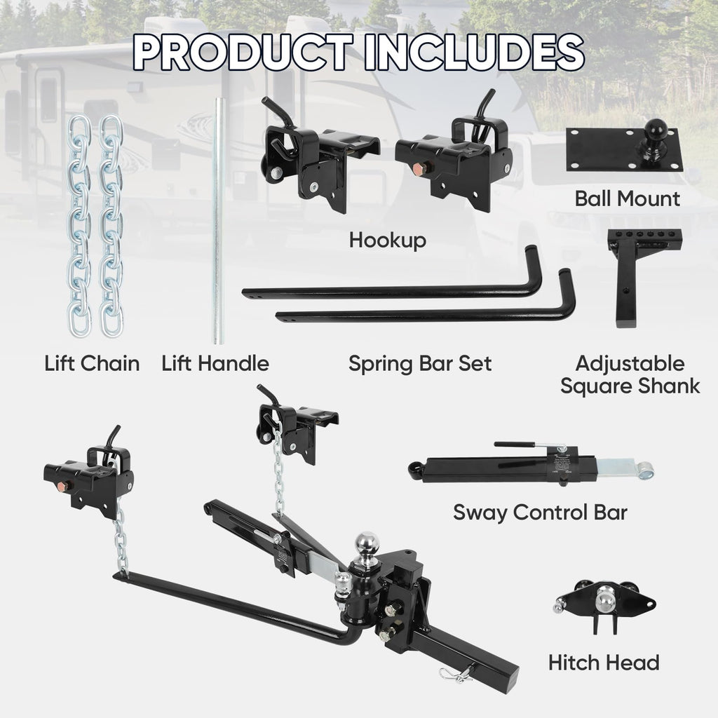 Weight Distribution Hitch with Sway Control 14000lbs 2-in Shank R3409