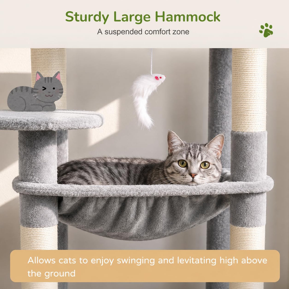 Cat Tree Tower with Scratching Post N46377