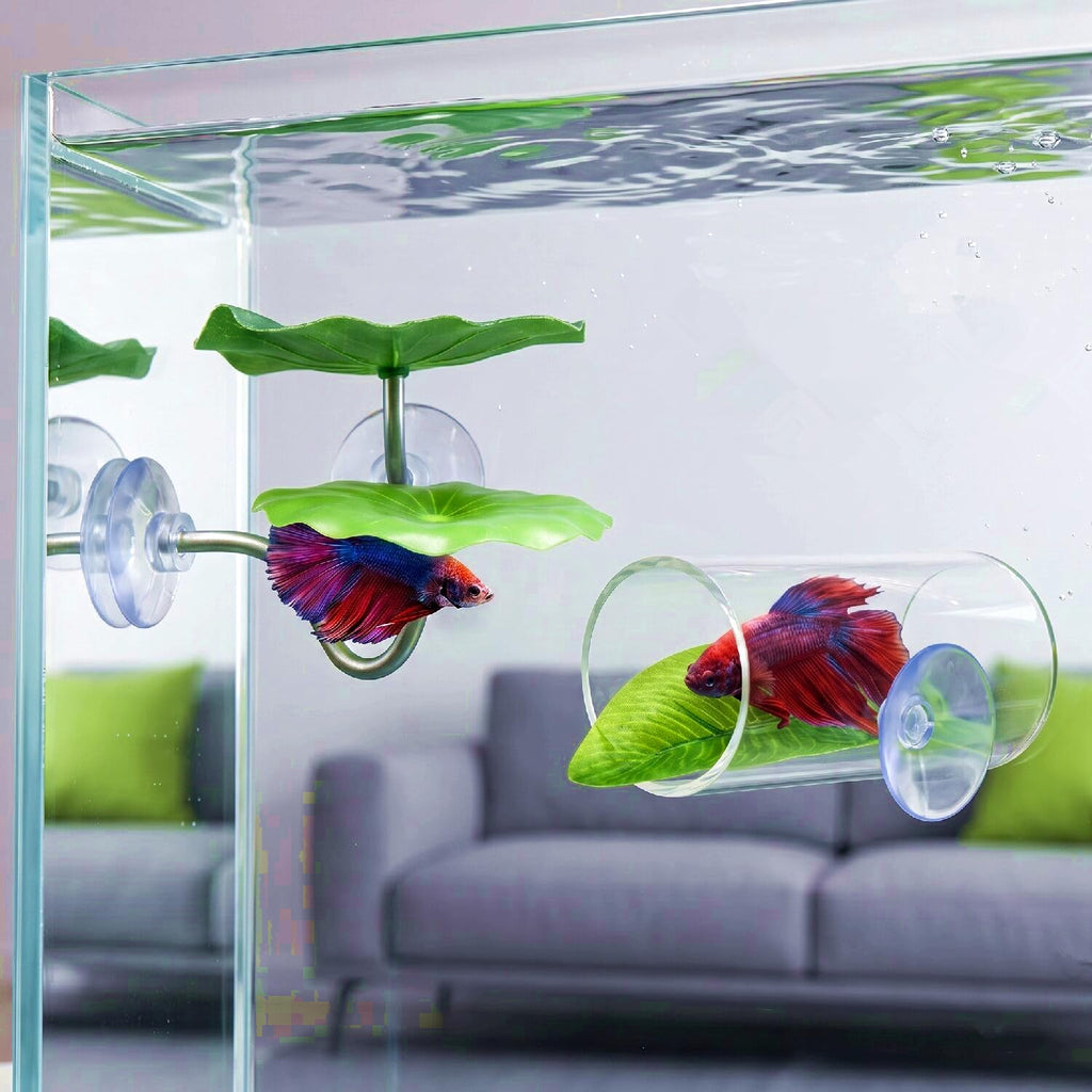 Betta Fish Hammock Tunnel Leaf Pad Resting Bed U820930