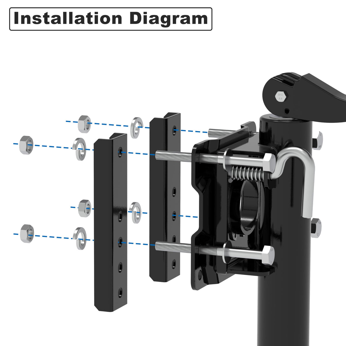 Swivel Bolt-on Trailer Jack, 10" Vertical Movement, 1000 lbs S759515