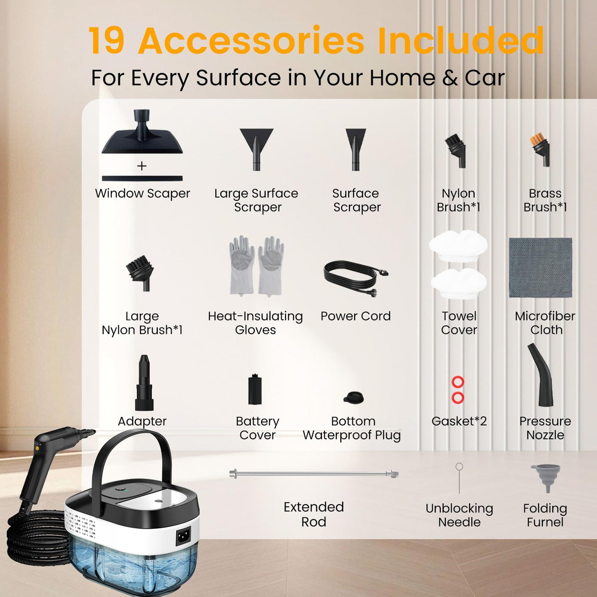 1600ML Handheld Steam Cleaner V39483