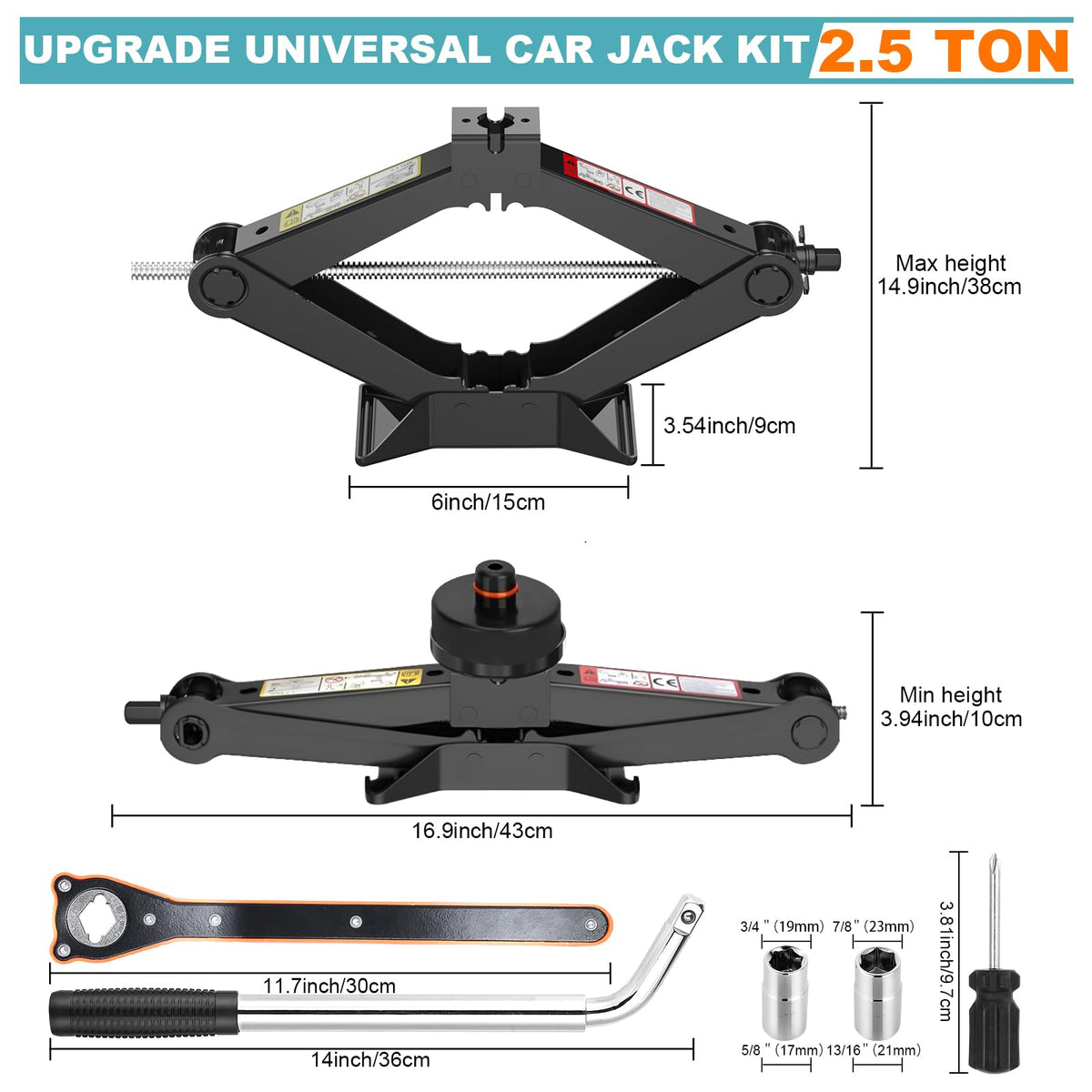 Scissor Jack Kit with Lug Wrench and Jack Pad W656