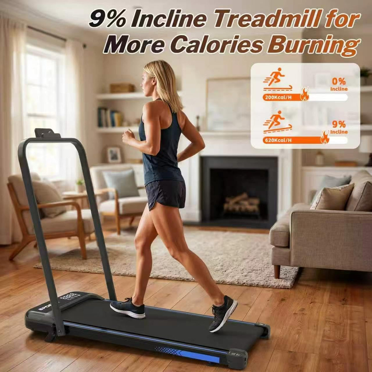 3 in 1 Foldable Under Desk Treadmill with Incline J3352