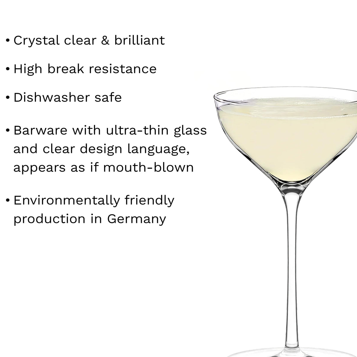 Glass Set of 6 190 ml Cocktail Bowls B463