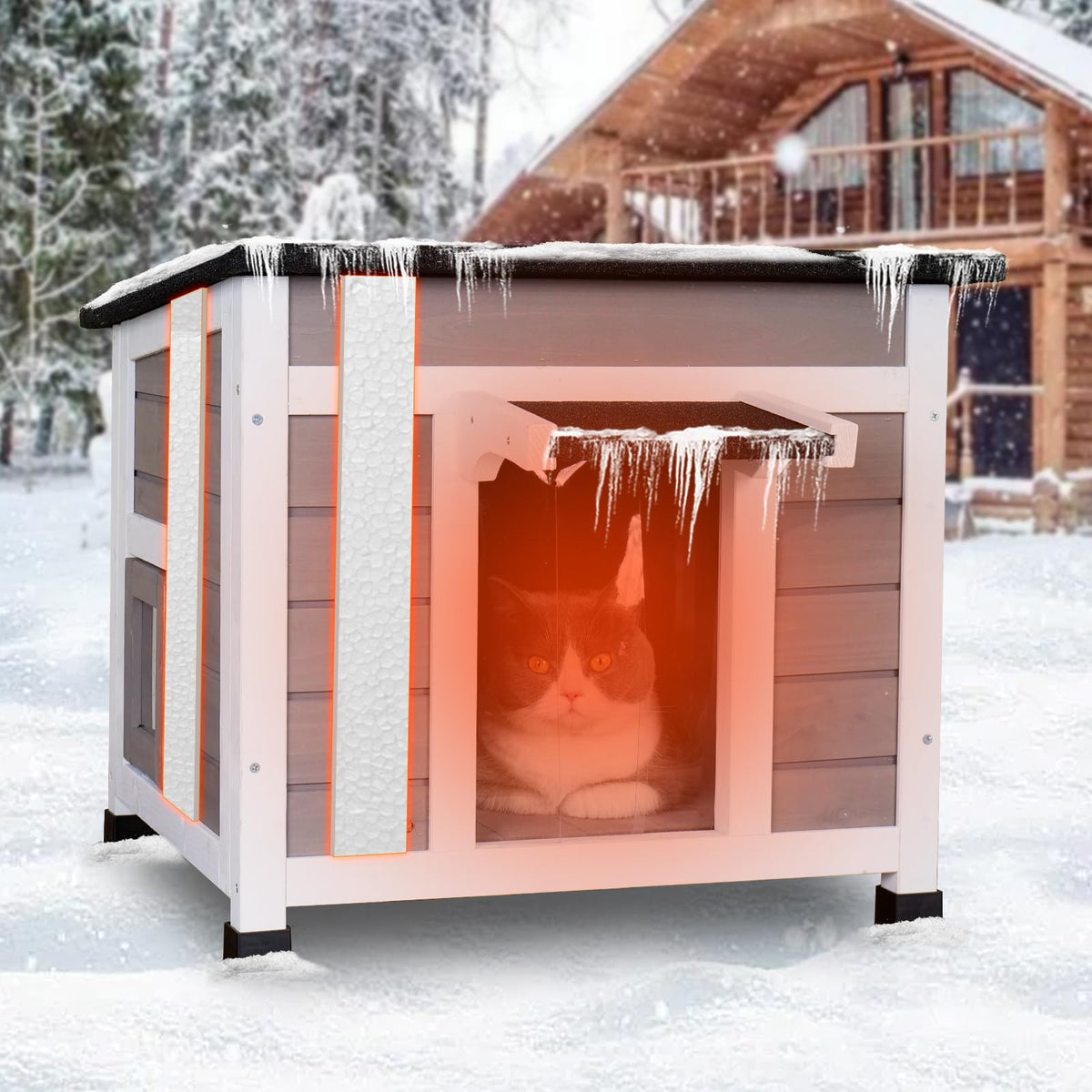 Insulated Weatherproof Outdoor Cat House V270