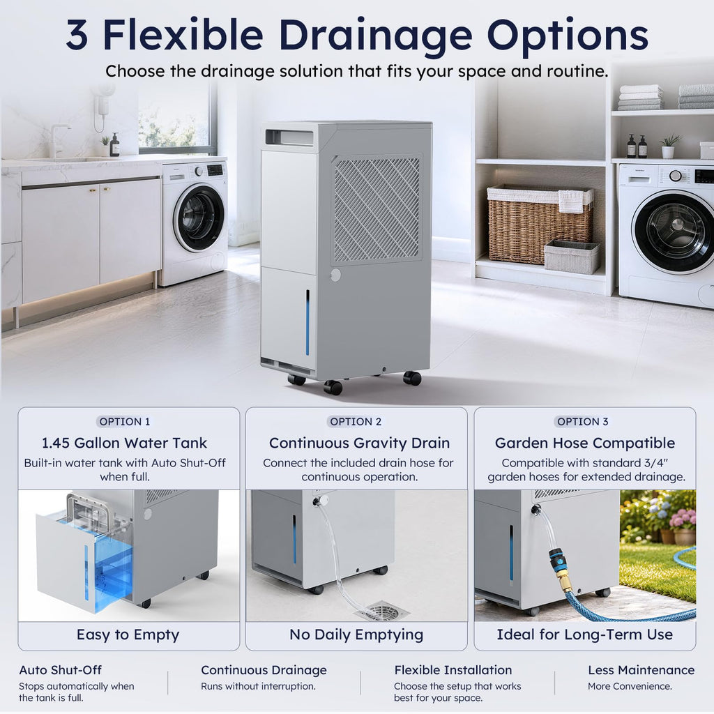 5000 Sq.Ft 100 Pint Dehumidifier with Drain Hose U512824