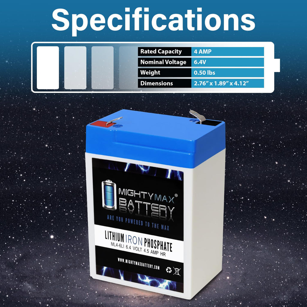 6V 4.5AH Lithium Replacement Battery X4293