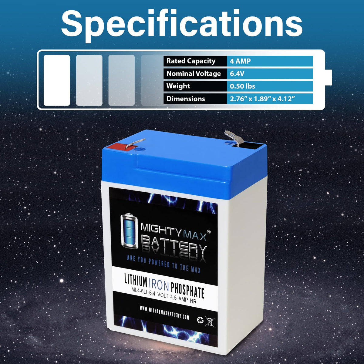 6V 4.5AH Lithium Replacement Battery X4293