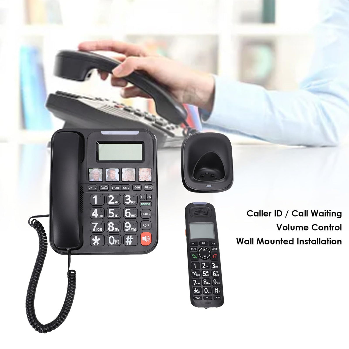 Expandable Corded/Cordless Phone System with Big Buttons T82904