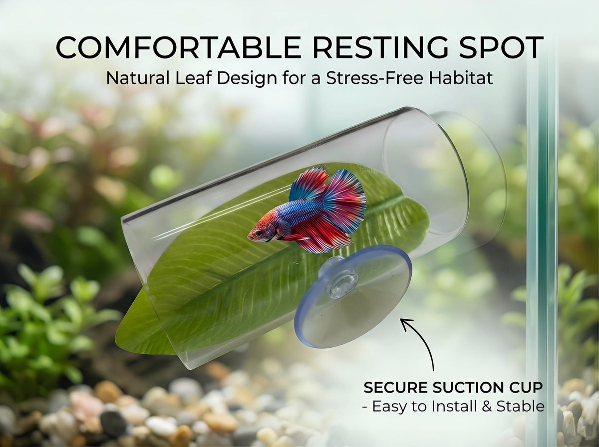 Betta Fish Hammock Tunnel Leaf Pad Resting Bed U820930