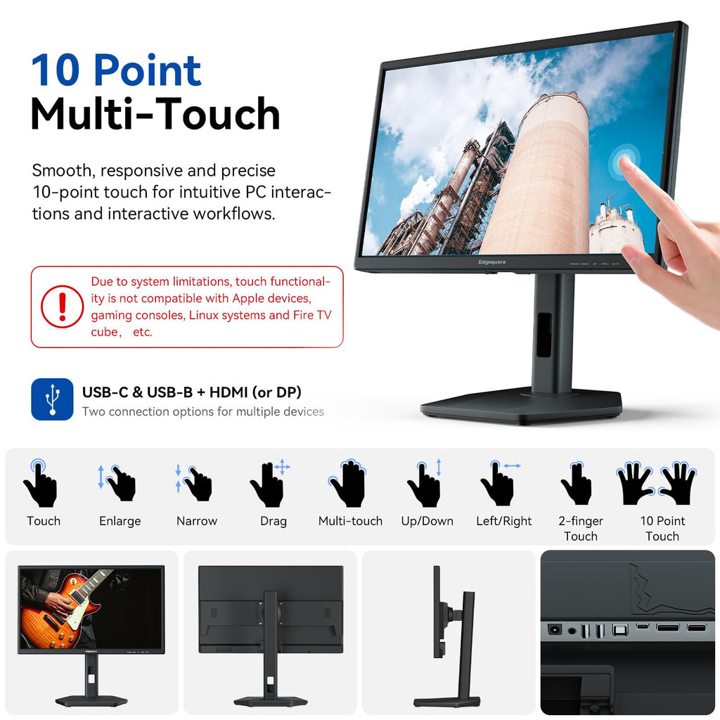 24 Inch USB-C Touchscreen Monitor Adjustable VA M1449