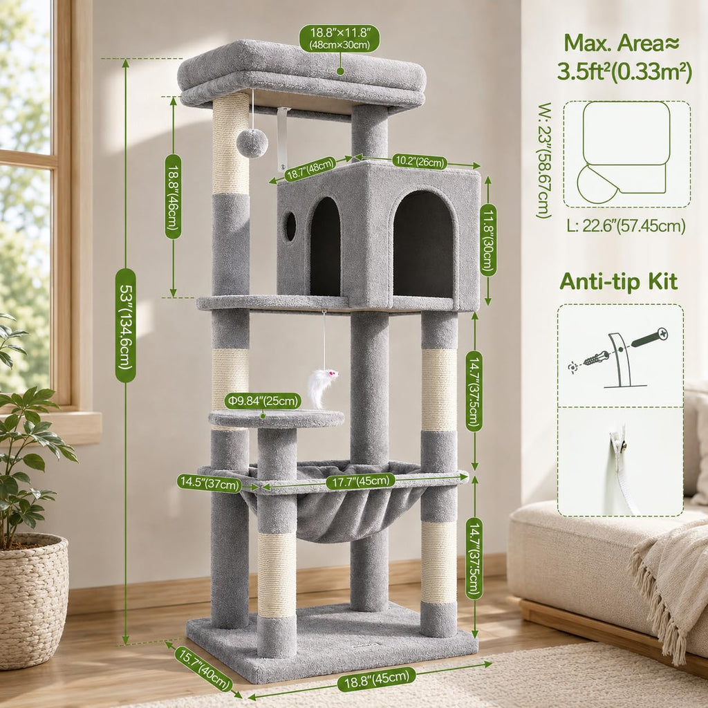 Cat Tree Tower with Scratching Post N46377