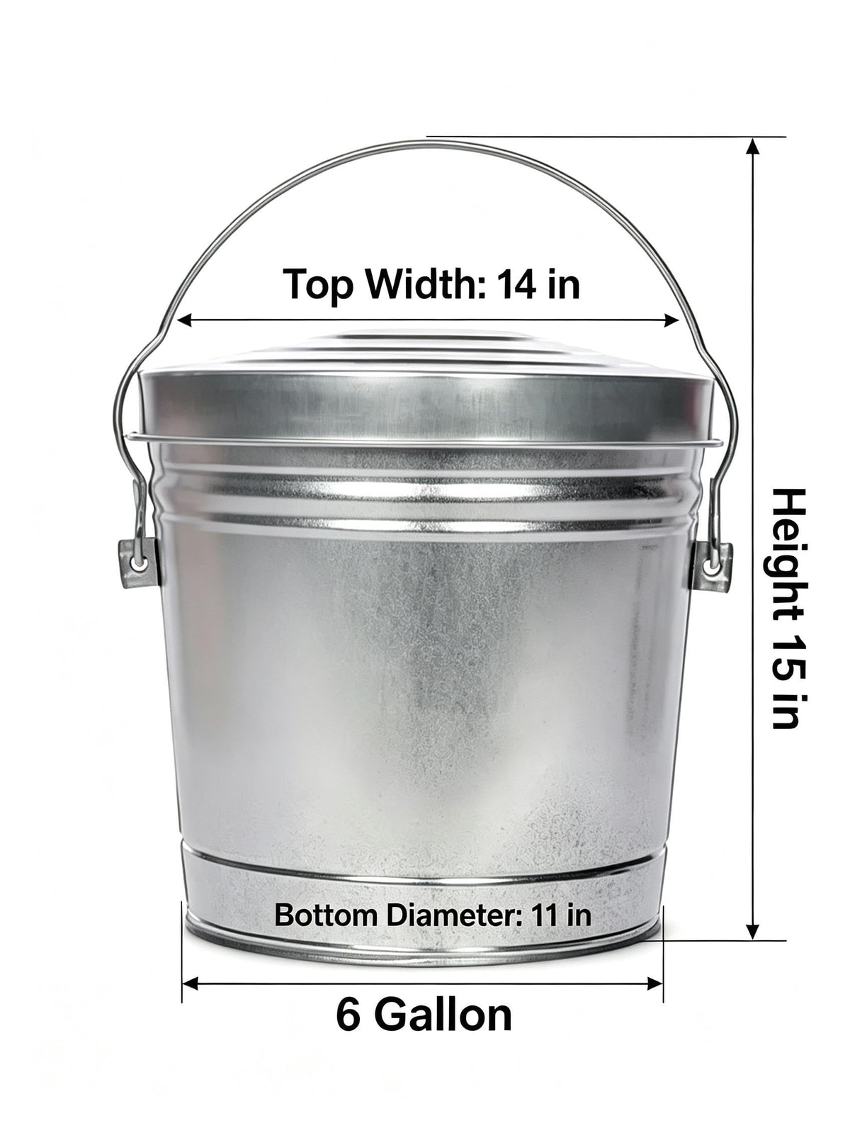 6-Gallon Galvanized Steel Storage Can C312746