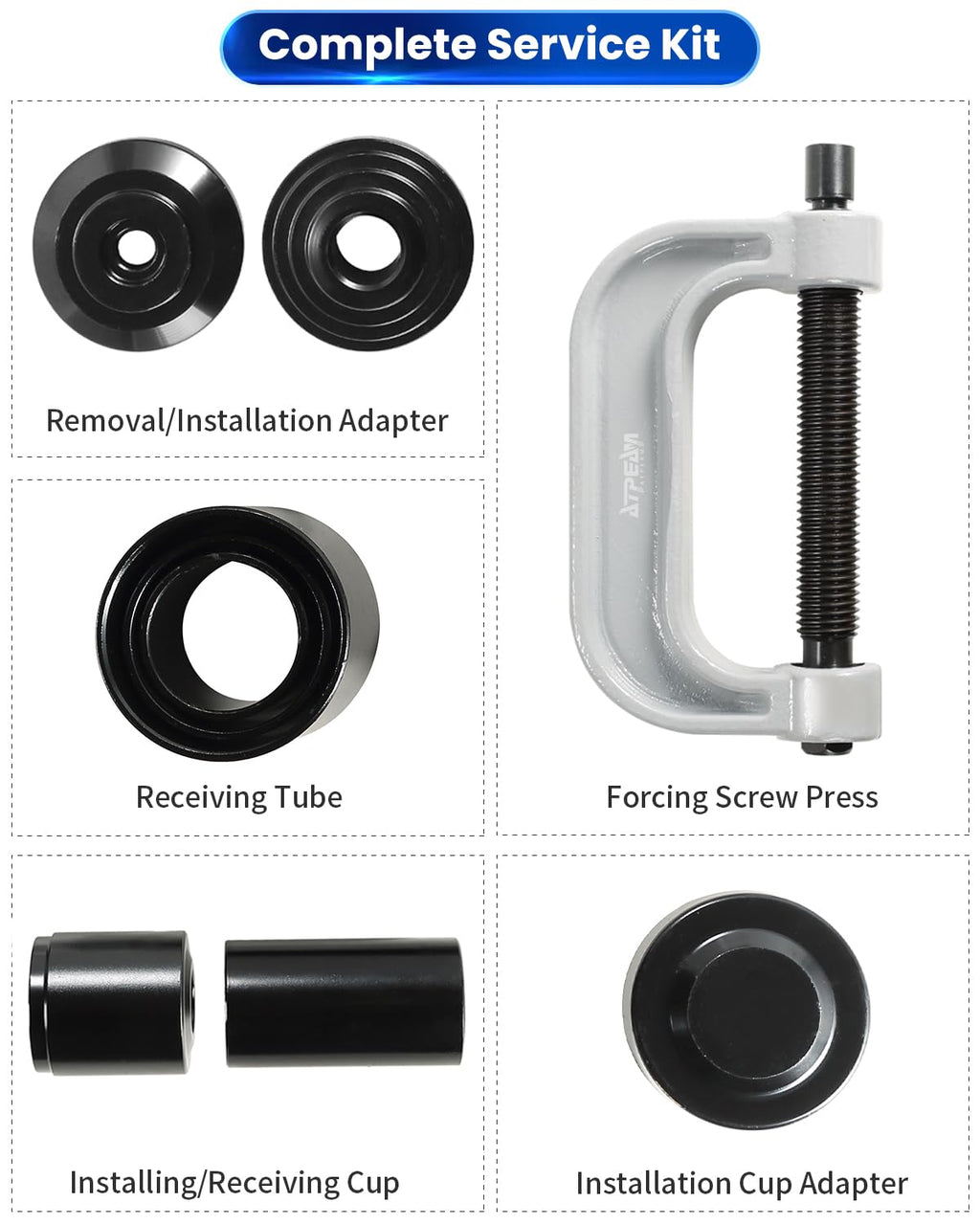 10pcs Ball Joint Press Kit U Joint Removal Tool with 4x4 Adapters Q830