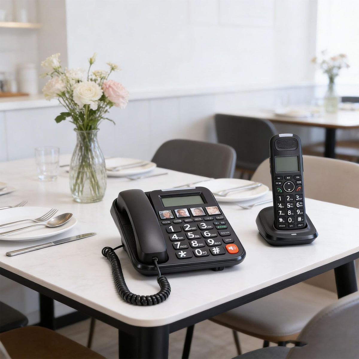 Expandable Corded/Cordless Phone System with Big Buttons T82904