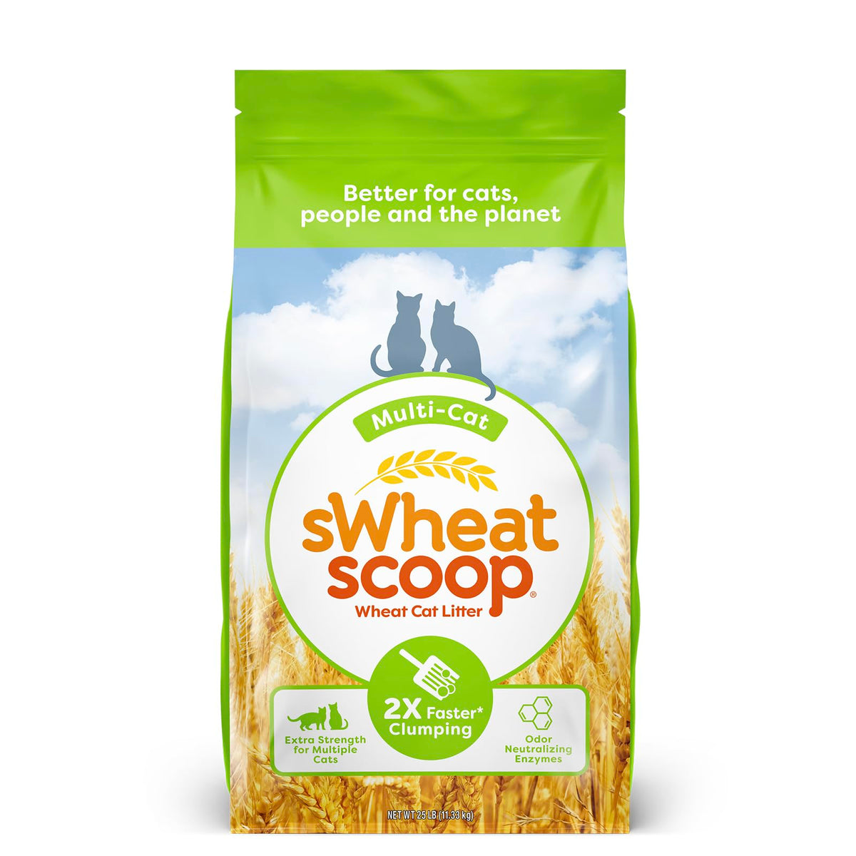 Natural Wheat Multi-Cat Litter, 25 Pound Bag J30278