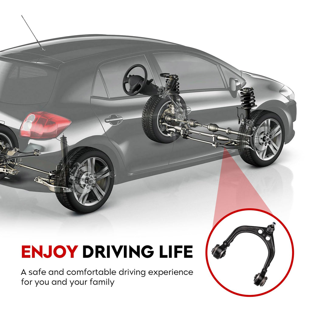 Upper and Lower Control Arms Suspension Kit with Ball Joints Tie Rod End 14pcs E53117
