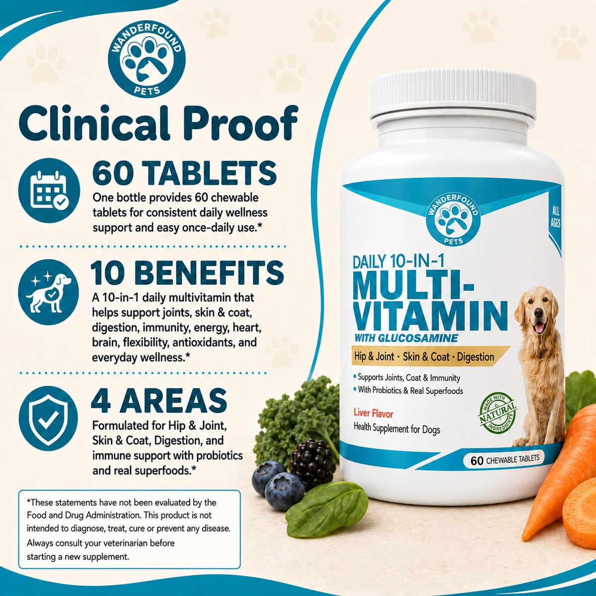 10-in-1 Dog Multivitamin Chewable Tablets C146