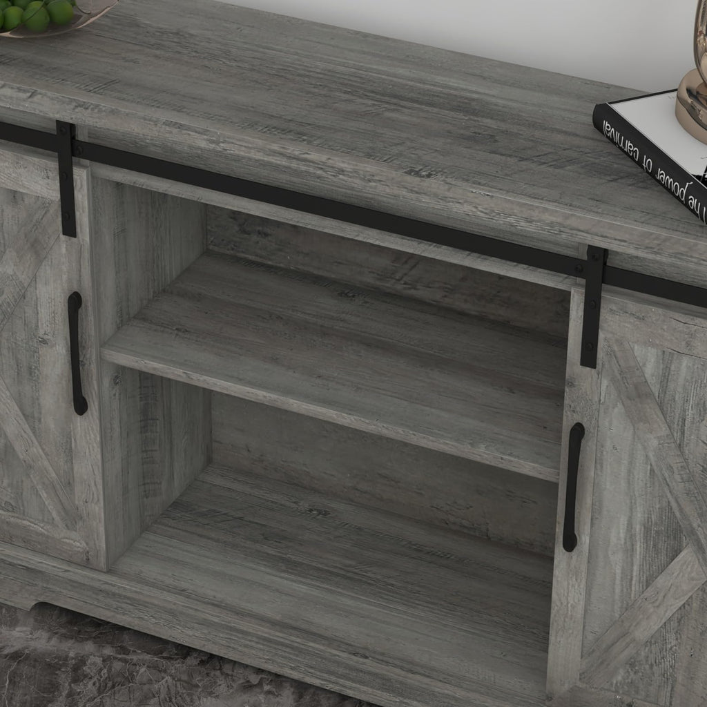 65 Inch TV Stand with Sliding Barn Doors C4624