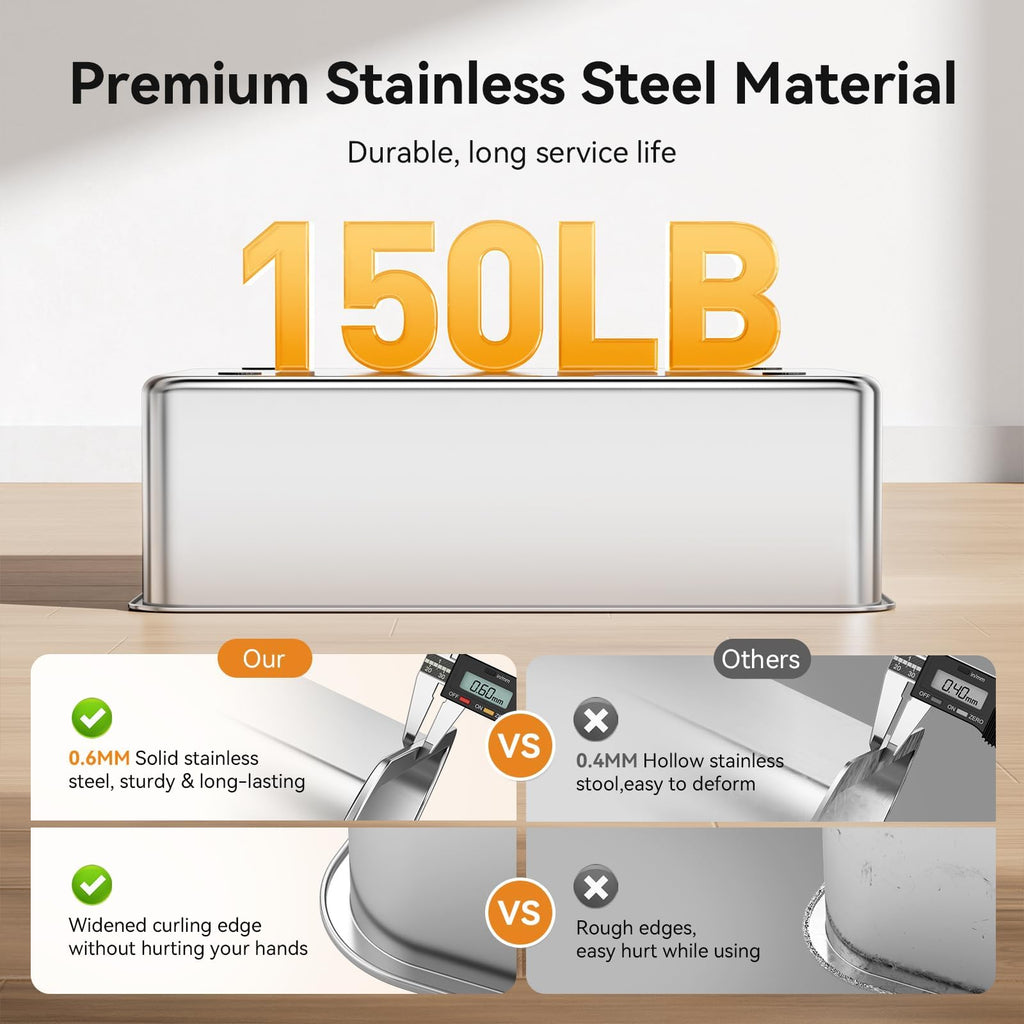 2 Pack 28" Extra Large Stainless Steel Cat Litter Boxes with Lid M15859
