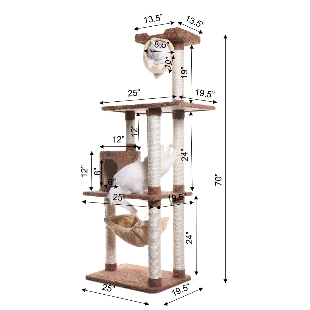 70" Cat Tree with Scratch Posts T532